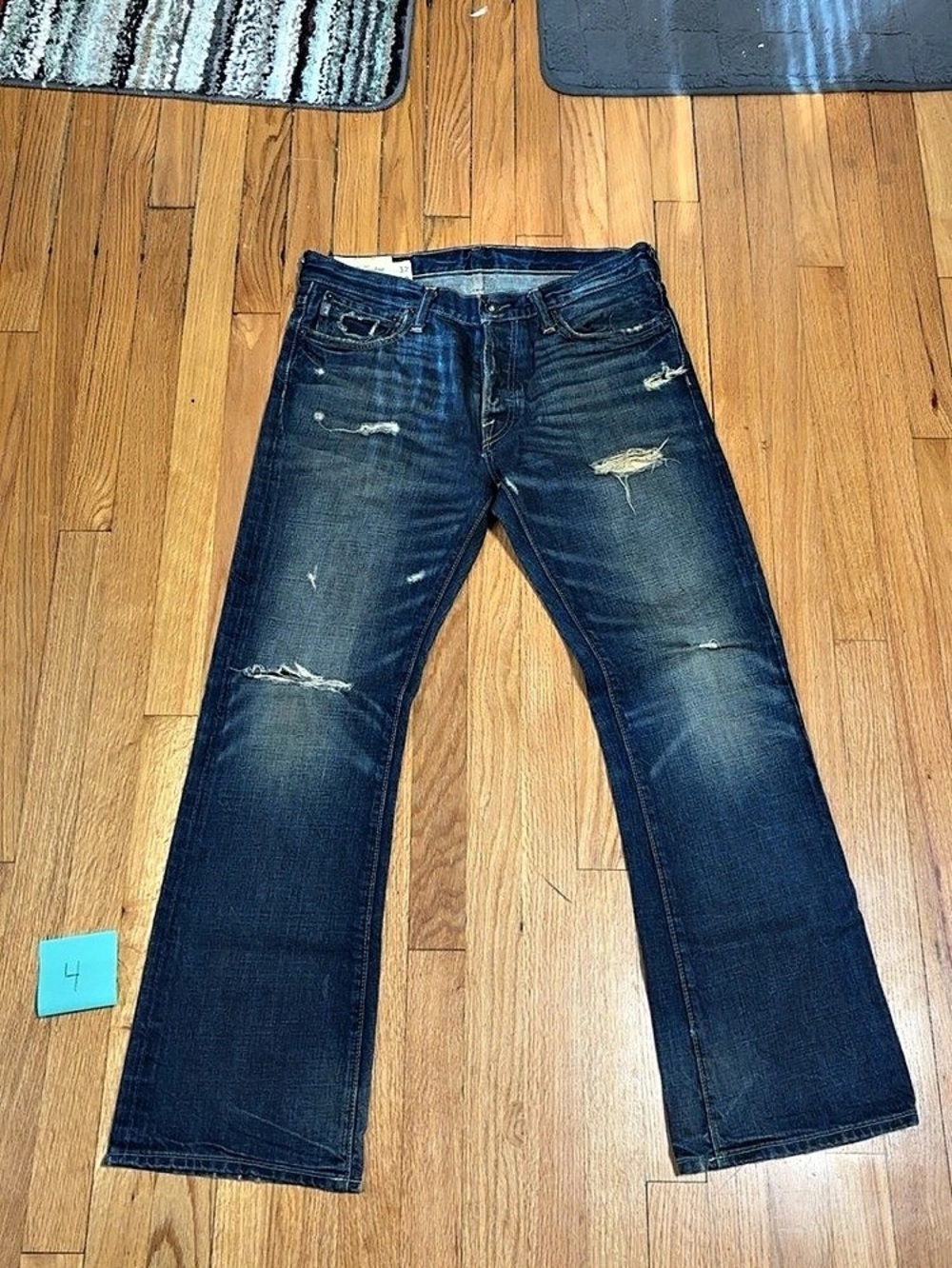Y2K Abercrombie and fitch blue ripped jeans Baxter low rise slim boot 32x30